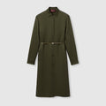 GG satin shirt dress - forest green