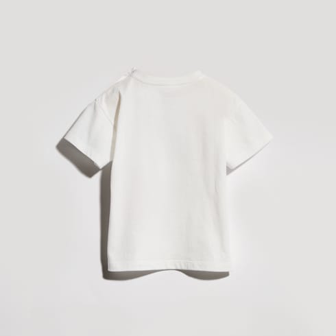 Baby cotton T-shirt with print - white