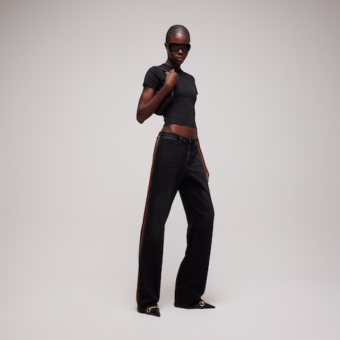 Stretch cotton denim with Web - blue