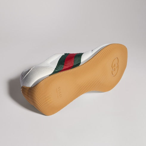 Women's Gucci Tempo sneaker - white mesh and suede