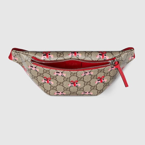 Children's printed GG belt bag - beige and brown GG Supreme