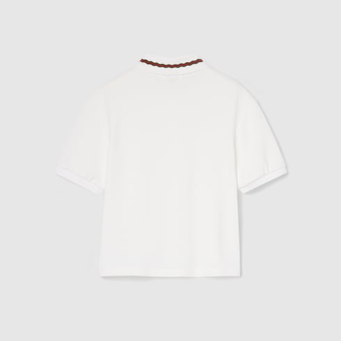 Children's cotton polo shirt - white