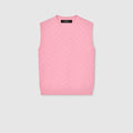 GG fine fabric jacquard vest - light pink