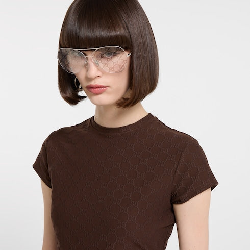 GG jersey jacquard T-shirt - brown