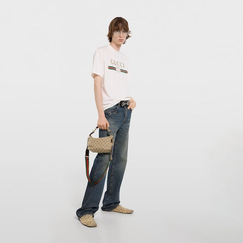 Brera small crossbody bag - sand and brown GG canvas