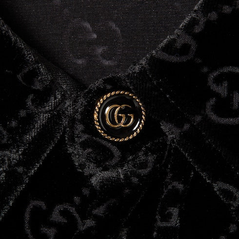 Stretch GG velvet devoré shirt - black