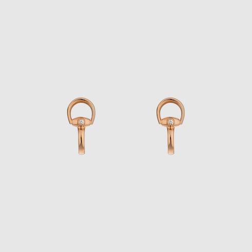 Gucci Horsebit diamond 18k stud earrings - 18k rose gold