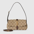 Gucci Jackie small shoulder bag - sand and brown GG canvas