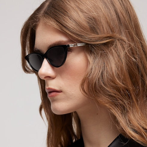 Cat-eye frame sunglasses - black
