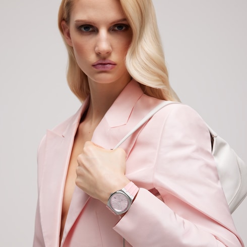 Gucci 25H watch, 36mm - pink rubber