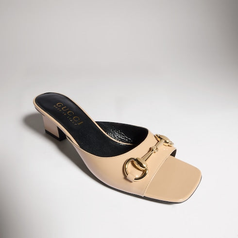 Women's Signora slide sandal - beige leather