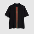 Cotton jersey T-shirt with print - black