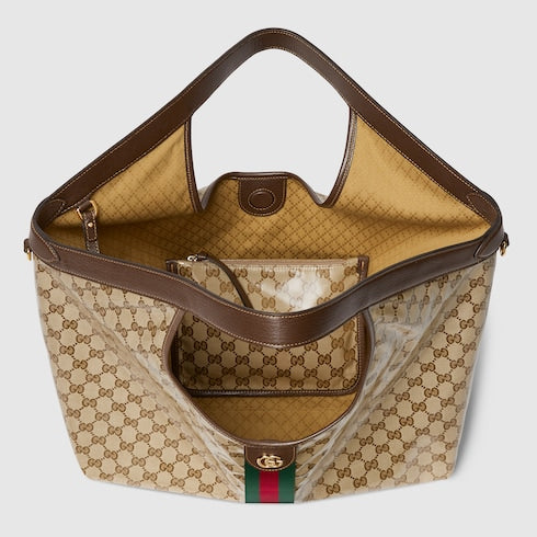 Gucci Giglio large tote bag - sand and brown GG fabric