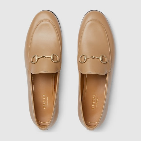 Women's Gucci Jordaan loafer - beige leather