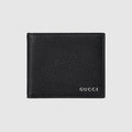Bi-fold wallet with Gucci logo - black leather