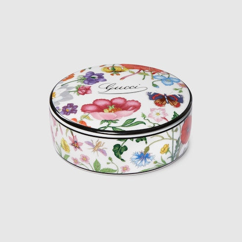 Gucci Flora print round box - multicolor porcelain