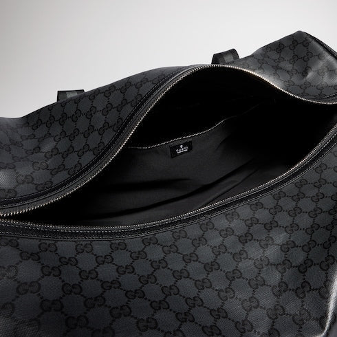 Medium duffle bag with Web - black GG canvas