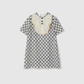 Children's GG nylon dress - navy and off white