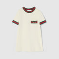 Children's cotton dress with Horsebit - white