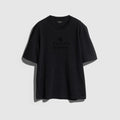 Cotton jersey T-shirt with print - black