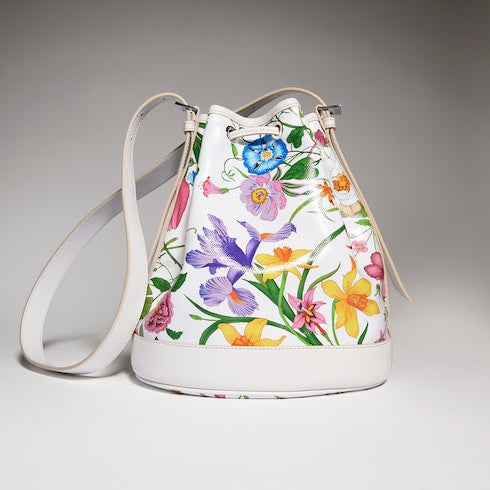Gucci Venice small bucket bag - white and multicolor canvas