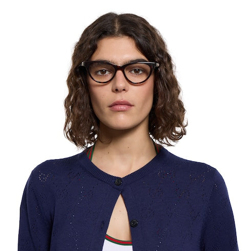 Cat-eye optical frame - dark brown tortoiseshell