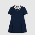 Children's cotton dress with Web - dark blue