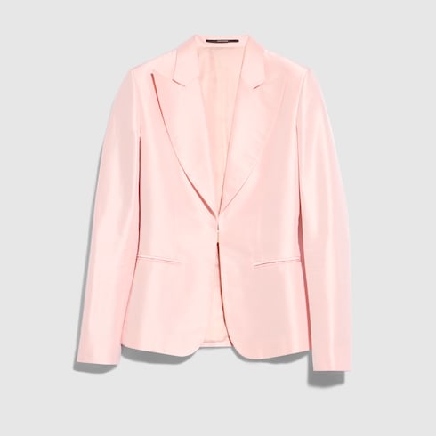 Fine silk faille jacket - light pink