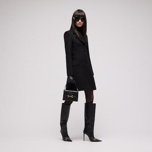 Horsebit Duomo small top handle bag - black leather