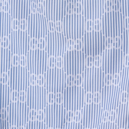 Baby GG striped poplin shorts - white and light blue