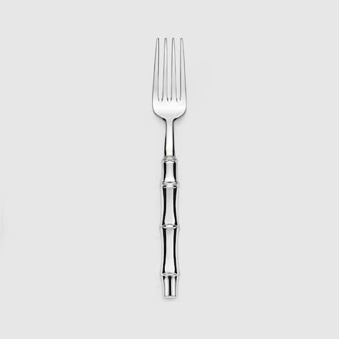 Dessert forks with bamboo motif, set of two - silver-plated brass