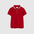 Children's cotton polo shirt - red