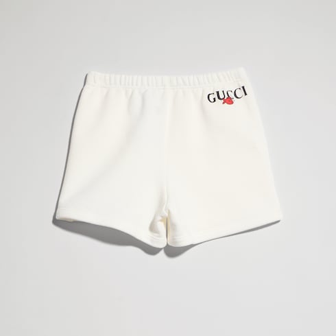 Children's cotton shorts with print - white
