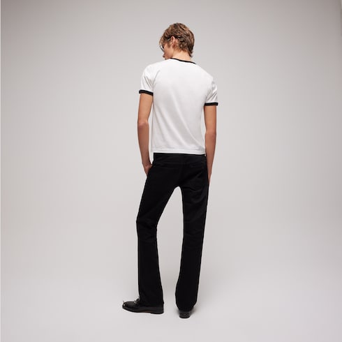 Cotton jersey T-shirt with print - white