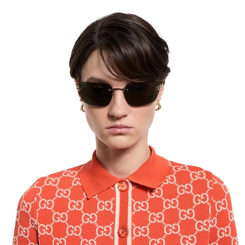 Frameless square sunglasses - gold