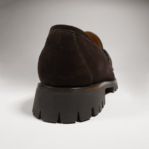 Women's loafer with Horsebit - dark brown suede