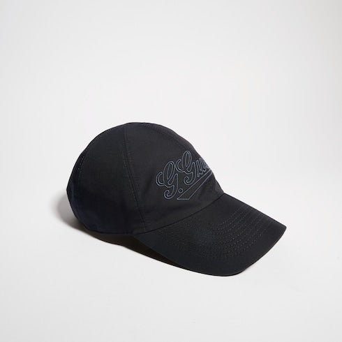 Cotton baseball hat with embroidery - black