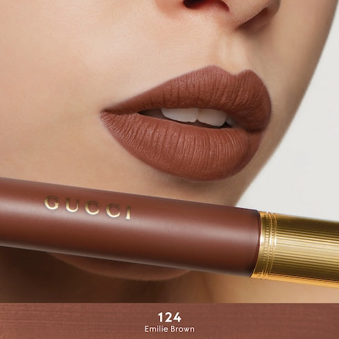 124 Emilie Brown, Rouge à Lèvres Liquide Mat Lipstick - 124 Emilie Brown