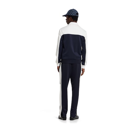 Technical jersey zip jacket - blue and white