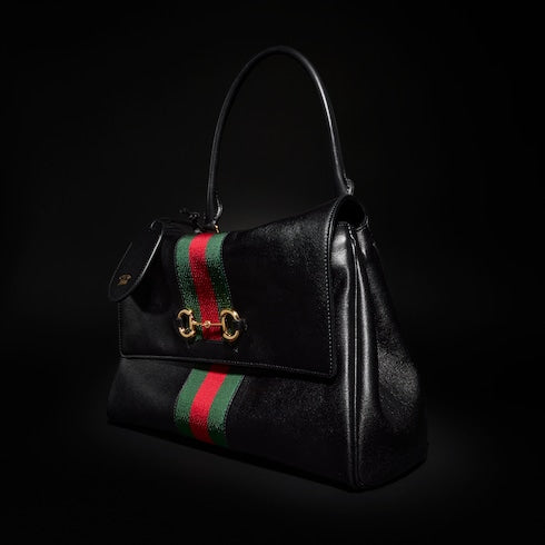 Paparazzo medium top handle bag - black leather