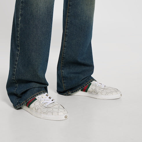 Men's Stretch low-top sneaker - white GG leather