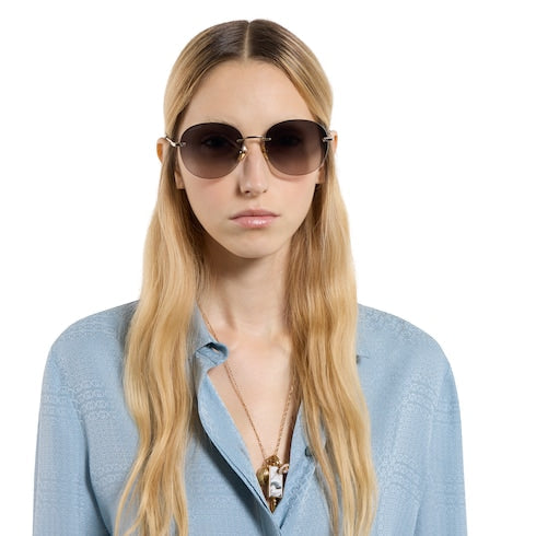 Specialized fit frameless sunglasses - gold