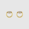 Gucci Horsebit diamond 18k stud earrings - 18k yellow gold