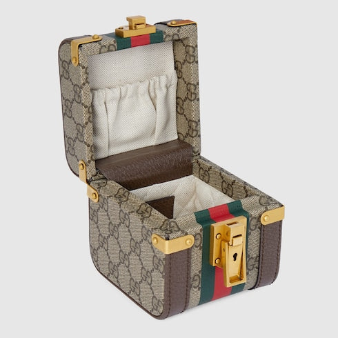 Gucci Savoy mini rigid beauty case - beige and ebony Supreme