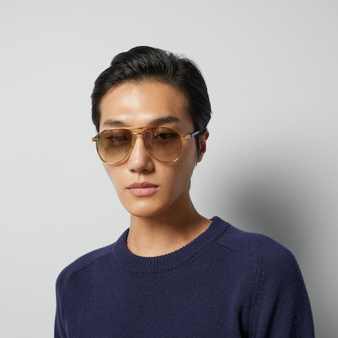 Aviator frame sunglasses - gold-toned metal