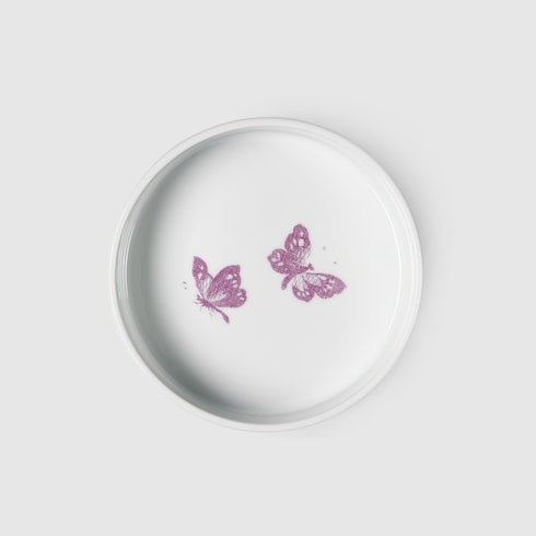 Gucci Flora Sketch print round box - white and purple porcelain