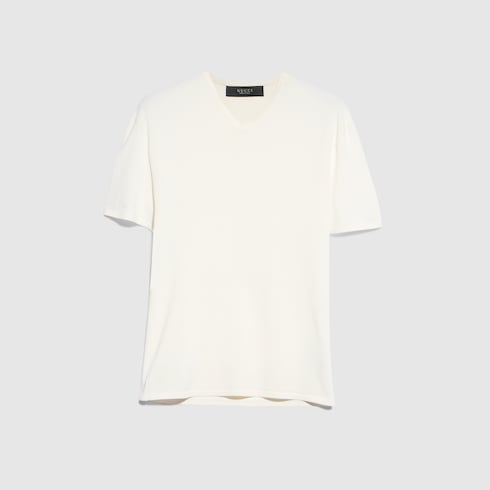 Technical knit fabric T-shirt - white