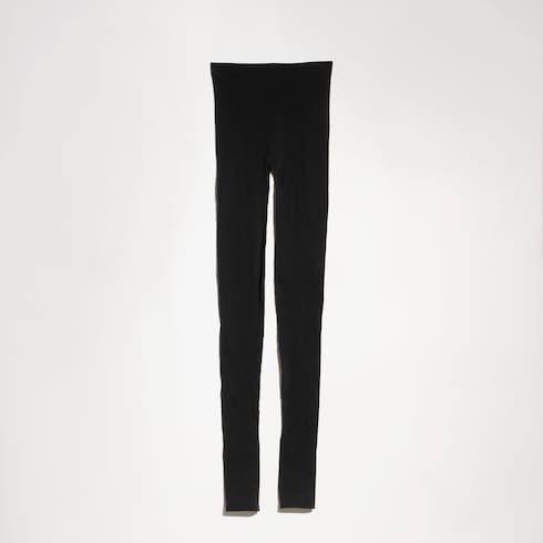 Seamless stretch nylon jersey leggings - black