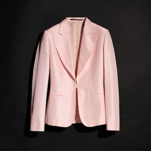 Fine silk faille jacket - light pink