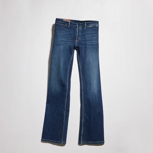 Stretch cotton denim pants - blue